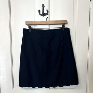 NWT - J. Crew navy blue A-Line Skirt with Scalloped Hem